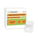 White Block Reclosable Bags - 12" x 15" 4 Mil - 500 Bags/Box
