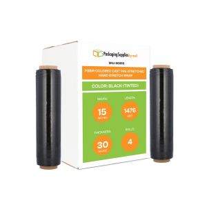 Black Hand Stretch Wrap - Tinted - 30 Gauge - 15