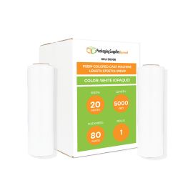 Colored Cast Machine Length Stretch Wrap White Opaque 1 Qty