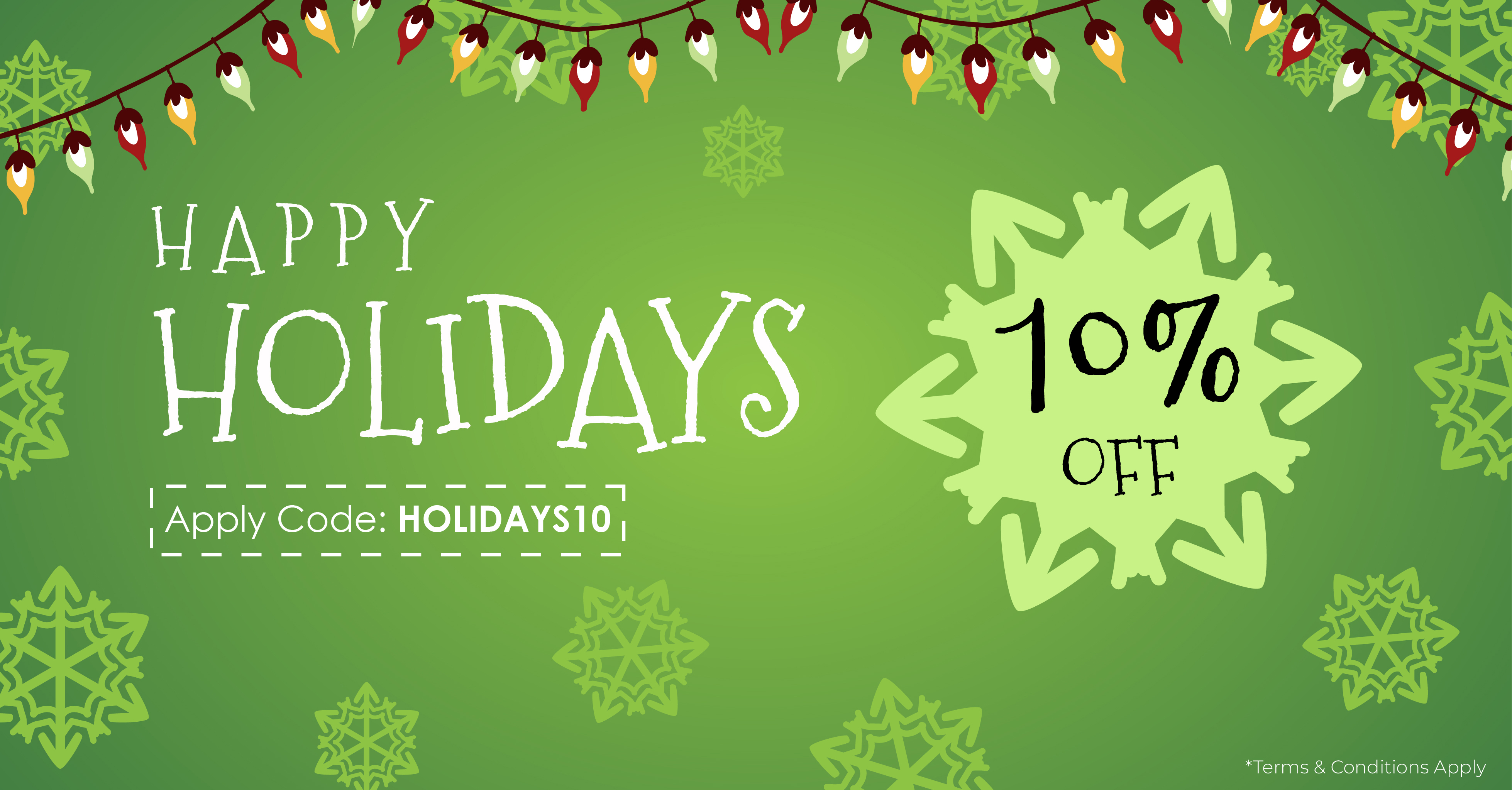 Holiday 10% off promotion